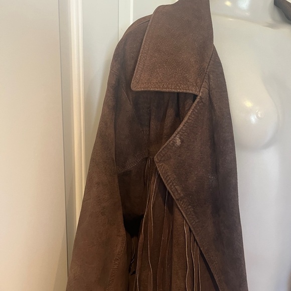 Vintage Brown real Suede Fringe western Jacket - Picture 4 of 15